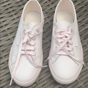 NWOT Superga pink leather lace-up sneakers, 8
